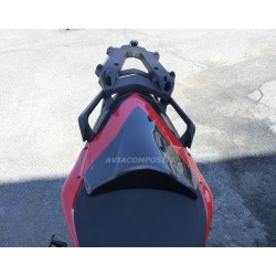 Tail for Ducati Multistrada 1200 2010-2014 in carbon fiber with red bands