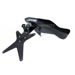 Codino in carbonio per Hypermotard 1100 -796 con monoscarico con nostro kit porta targa in carbonio cod. D0101