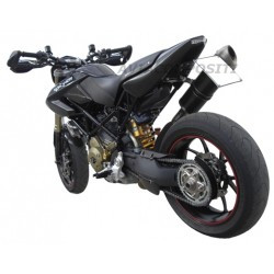 Carbon fiber tail for Hypermotard 1100 - 796 with mono exhaust with our carbon fiber license plate kit cod. D0101