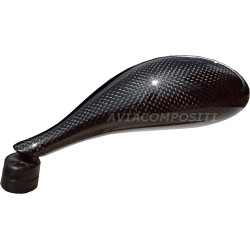 Carbon fiber mirrors - universal for fairing - integrated ball joint - holes distance 28 - 42 mm - adjustable - base angle - 90°