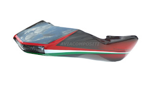 Codino in carbonio verniciato con tricolore per Ducati Hypermotard 1100 2008-2012